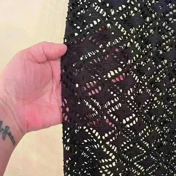 Solitaire Swim Mesh See Through Sheer Black Cover Up Pants Size M - Picture 6 of 9